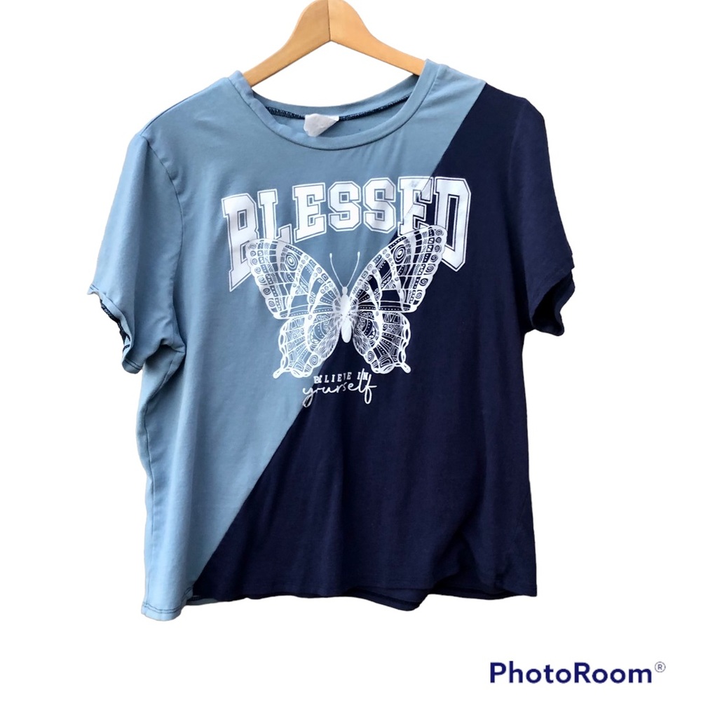 Rue 21 shirt Blessed Butterfly Color Block Tee Sz. 2x